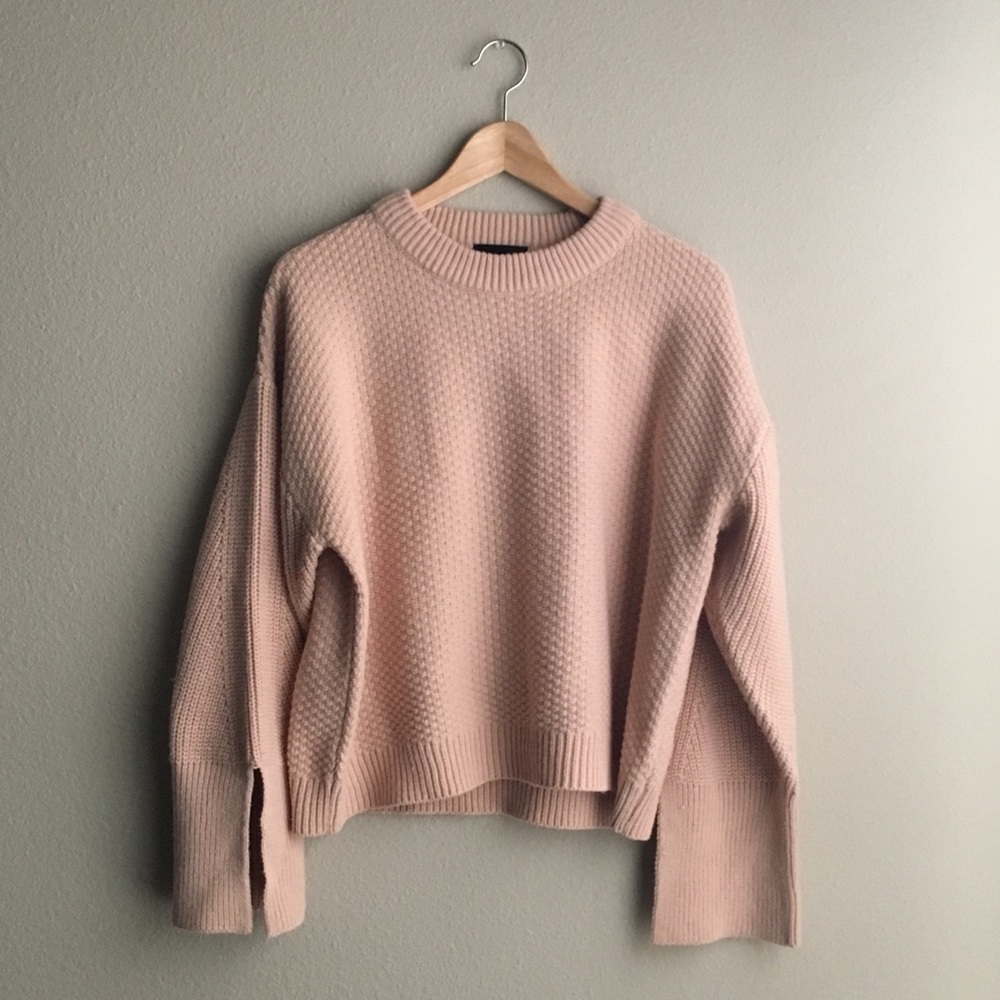 Topshop Wide Sleeve Sweater Nude